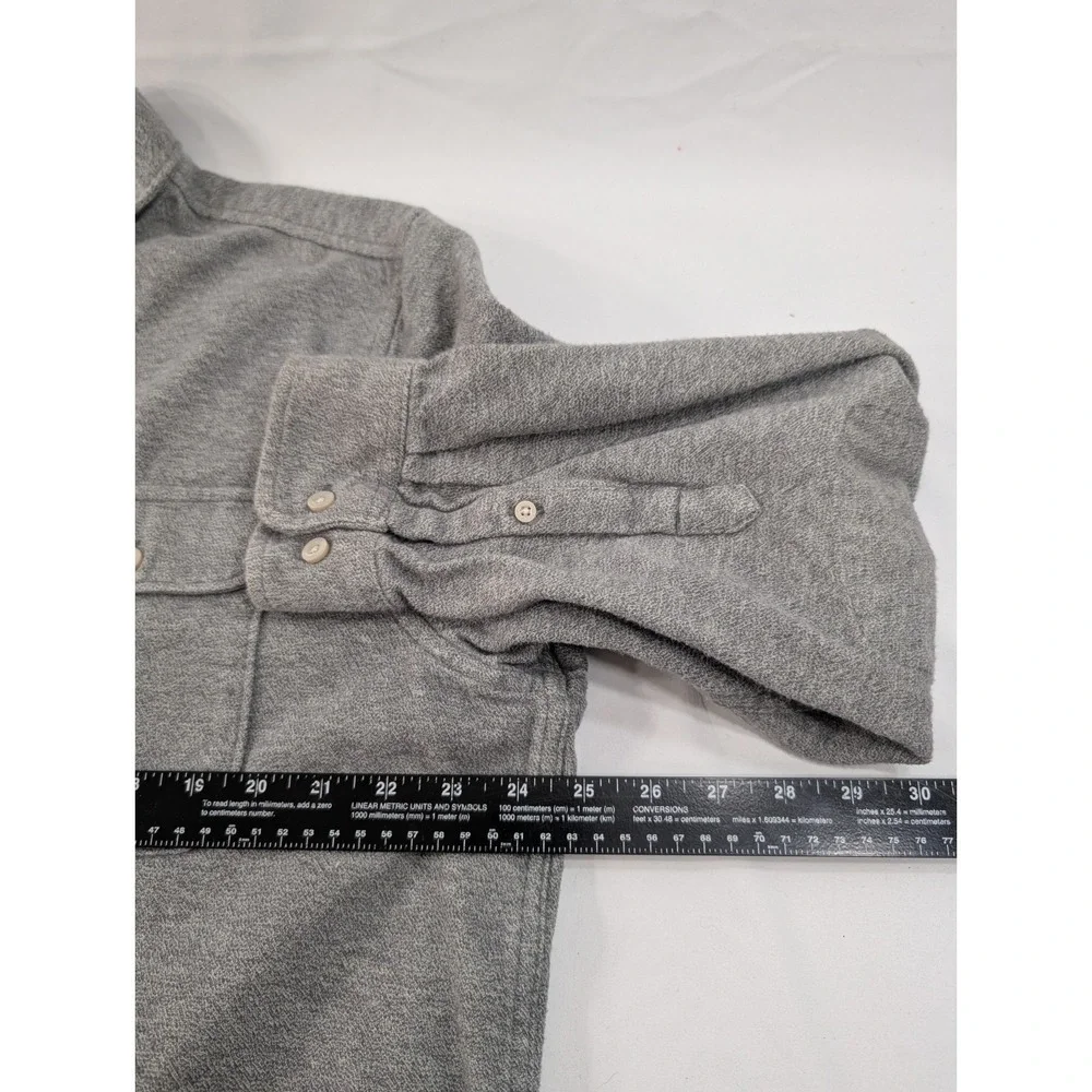 The North Face Gray Flannel Flap‎ Pocket Elbow Patch Button Front Soft Men's XL